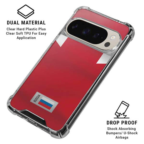 Russia Soccer Flag Pixel 9/9 Pro Clear Case